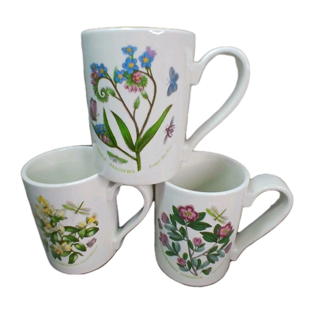 3 Portmeirion The Botanic Garden Susan Williams- Ellis Floral Mugs England